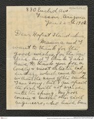 Nachlass Franz Steindachner, Brief von Ethel A. Hopper an Franz Steindachner (22.01.1907), Inv.Nr. 237.05, Seite 1